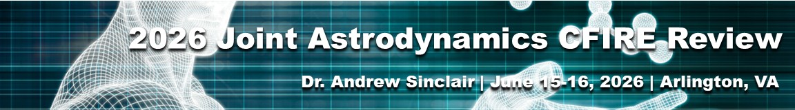 2026 Joint Astrodynamics CFIRE Review event banner